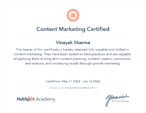 The Certification Content From Hubspot