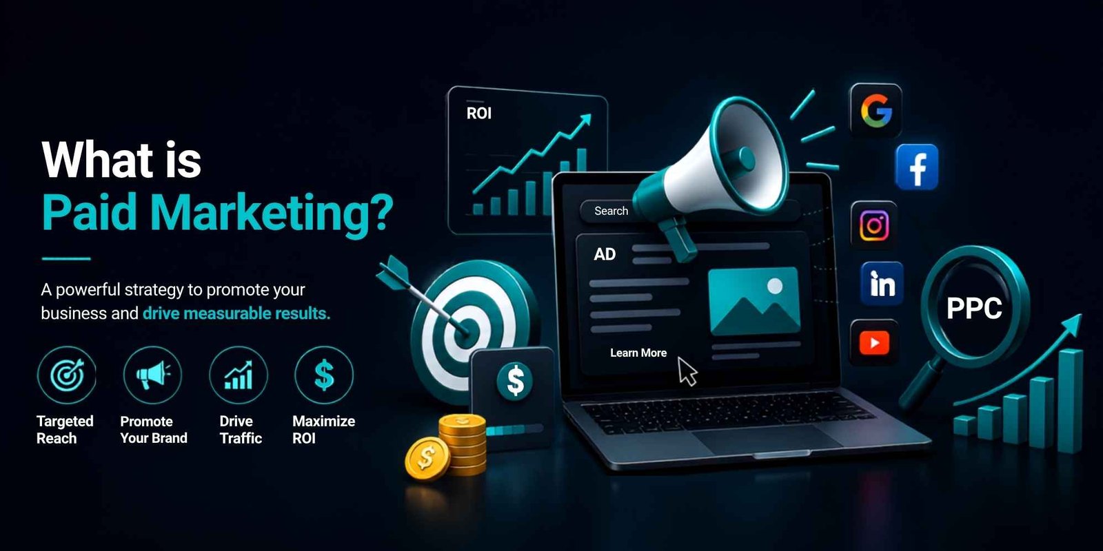 What is paid marketing - learn how to use advertisement, Traget audience, Promote your business, increase traffic